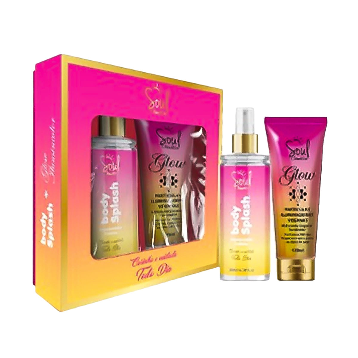 Kit Glow com Body Splash e Hidratante Soul Cosméticos