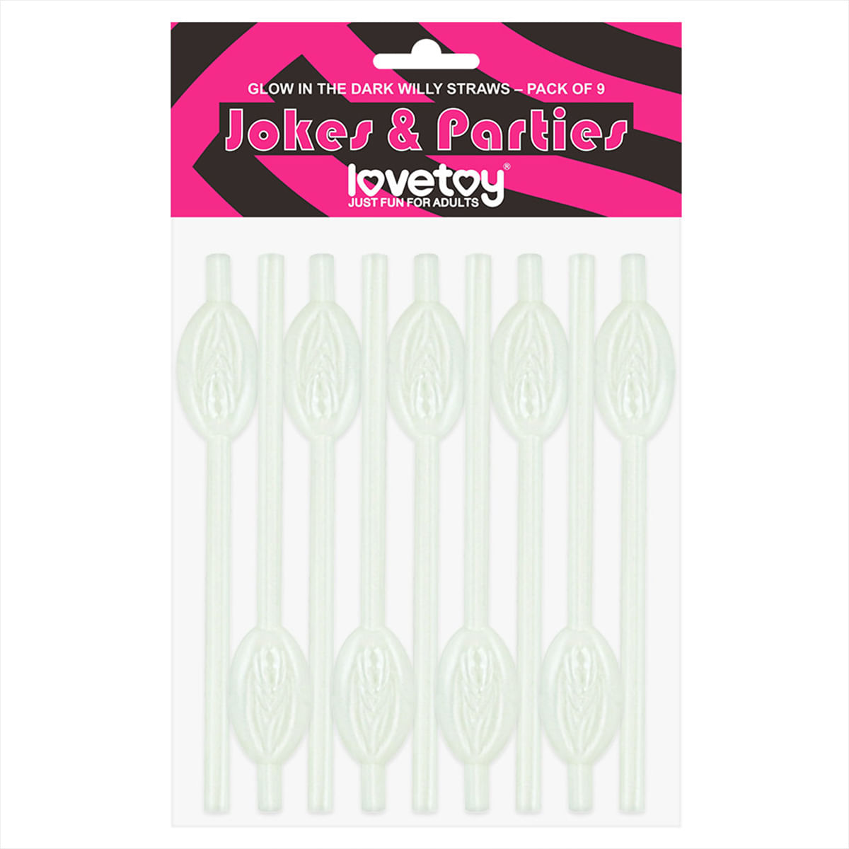 Kit com 9 Canudos em Formato de Vagina Fosforescentes Vip Mix