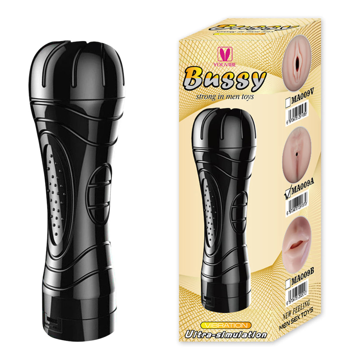 Youvibe Bussy Masturbador Masculino Lanterna em Formato de Ânus com Vibração Multivelocidade Vip Mix