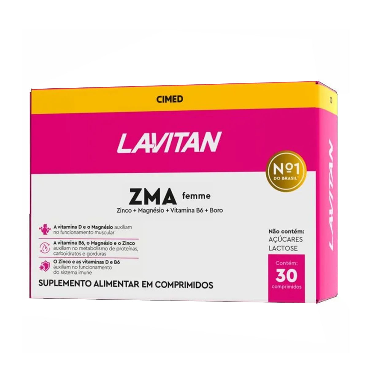 Lavitan ZMA Femme Suplemento Alimentar com 30 Comprimidos Cimed Lavitan ZMA Femme Suplemento Alimentar com 30 Comprimidos Cimed