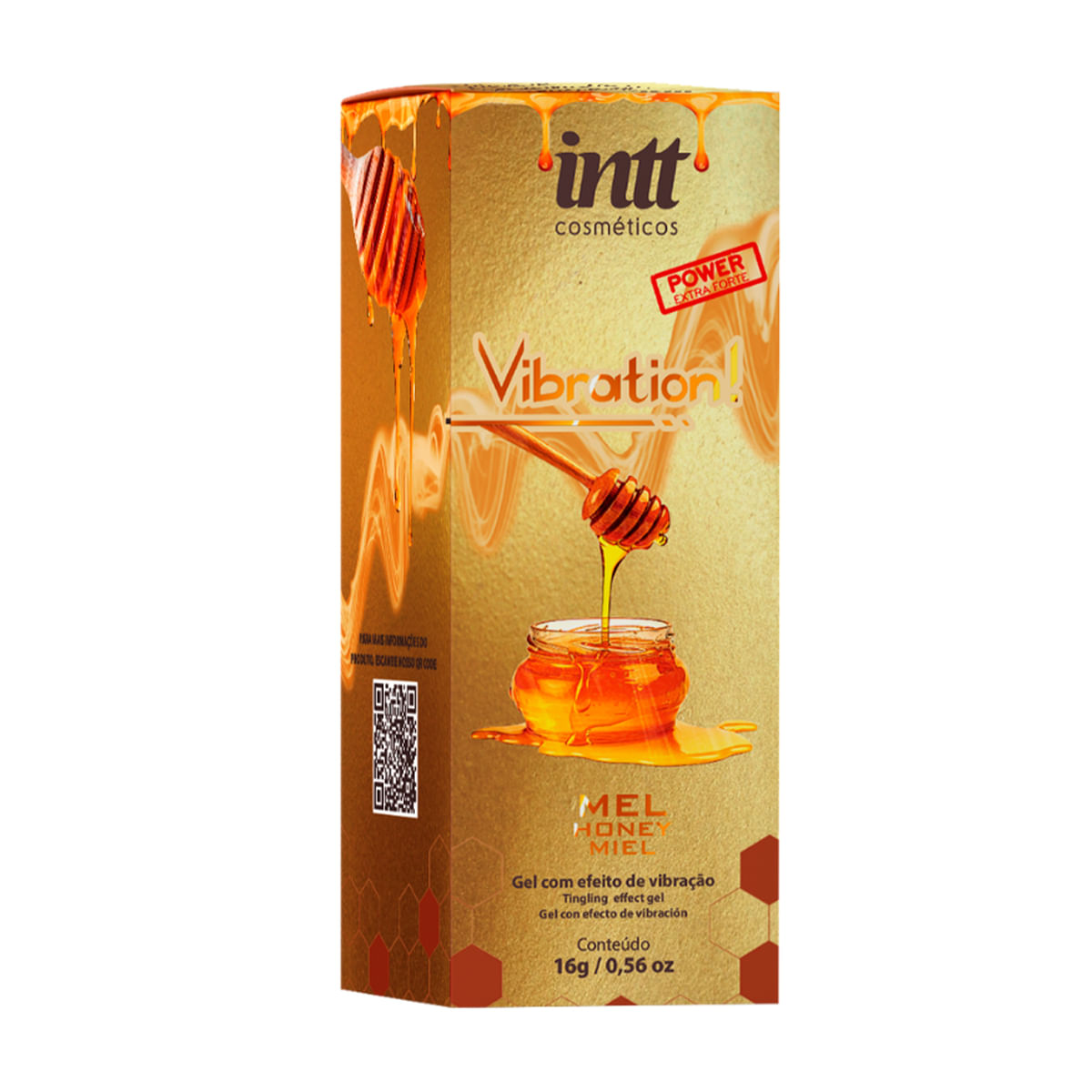 Vibration Gel Excitante que Vibra Power Sabor Mel 17ml Intt