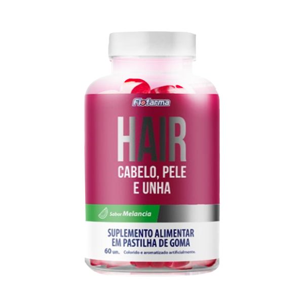 Hair Suplemento Alimentar Pastilha de Goma Vegano Flofarma 60 Unidades