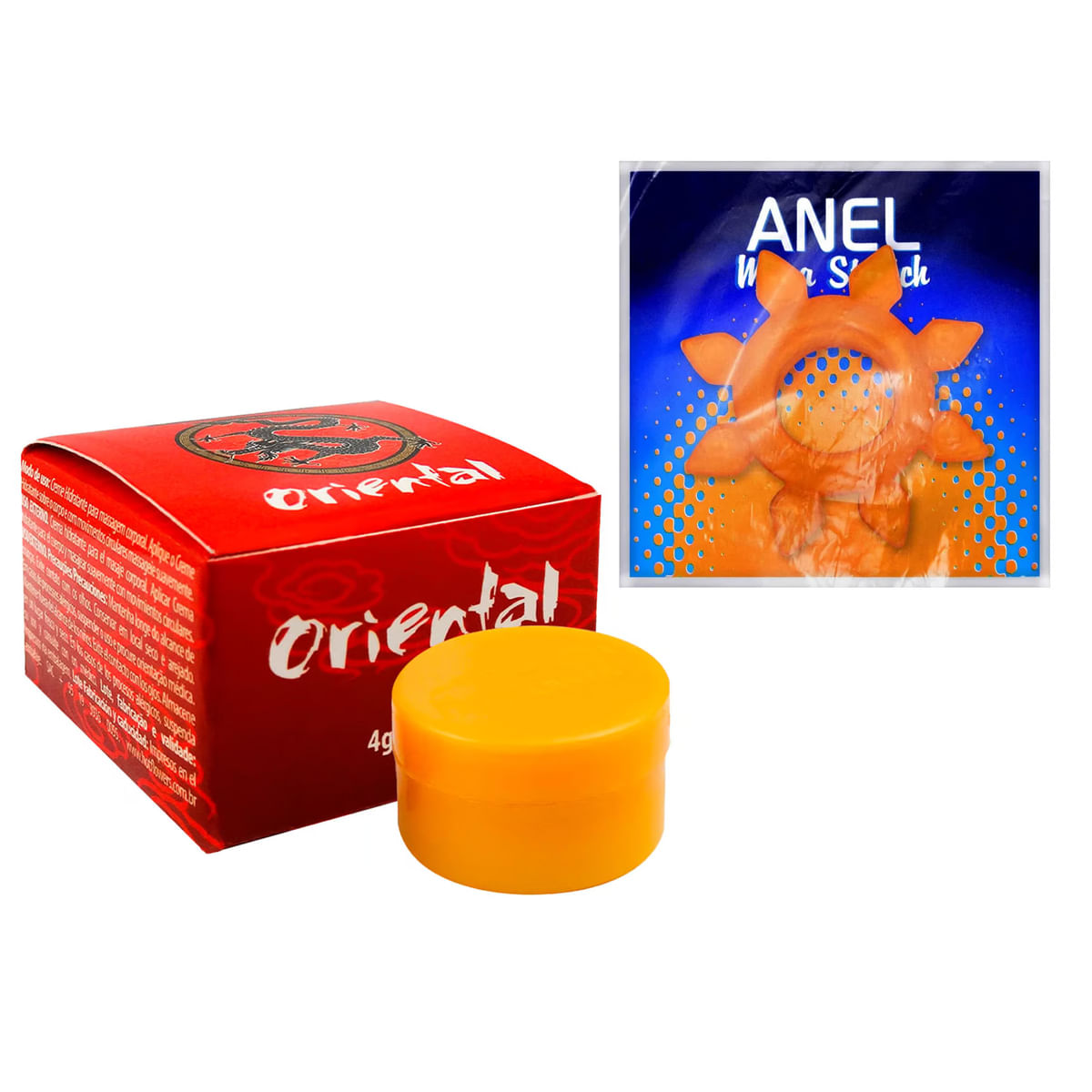 Kit Erótico com Pomada Oriental e Anel Peniano - 10 Por Cliente
