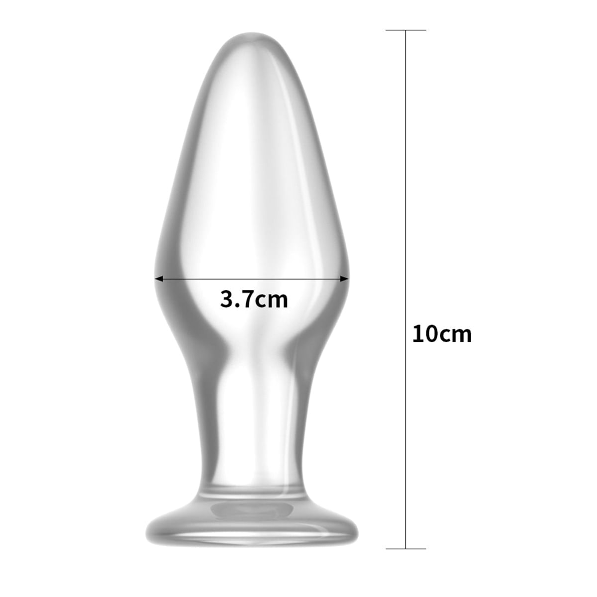 Plug Anal de Vidro 10x3,7cm Glass Romance Vip Mix