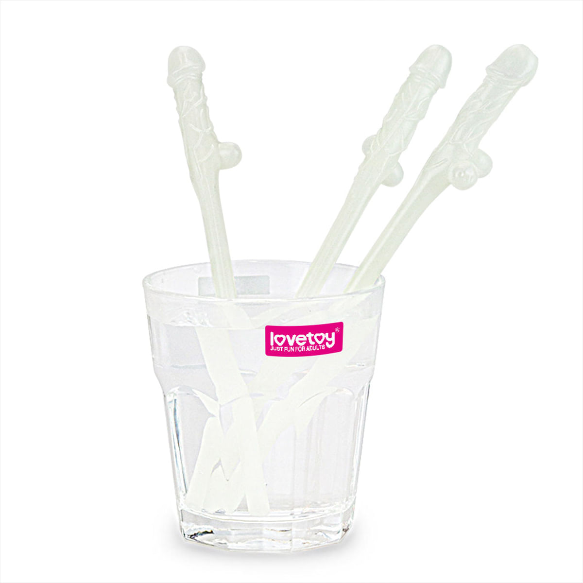 Kit com 9 Canudos Pênis Original Willy Straws Brilha no Escuro Vip Mix
