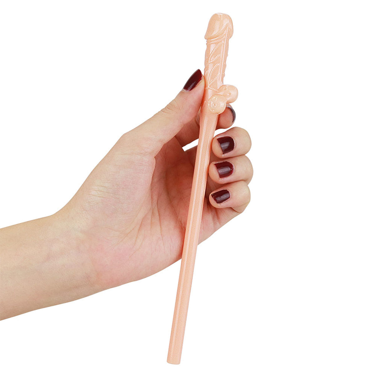 Kit com 9 Canudos Pênis Original Willy Straws Bege Vip Mix