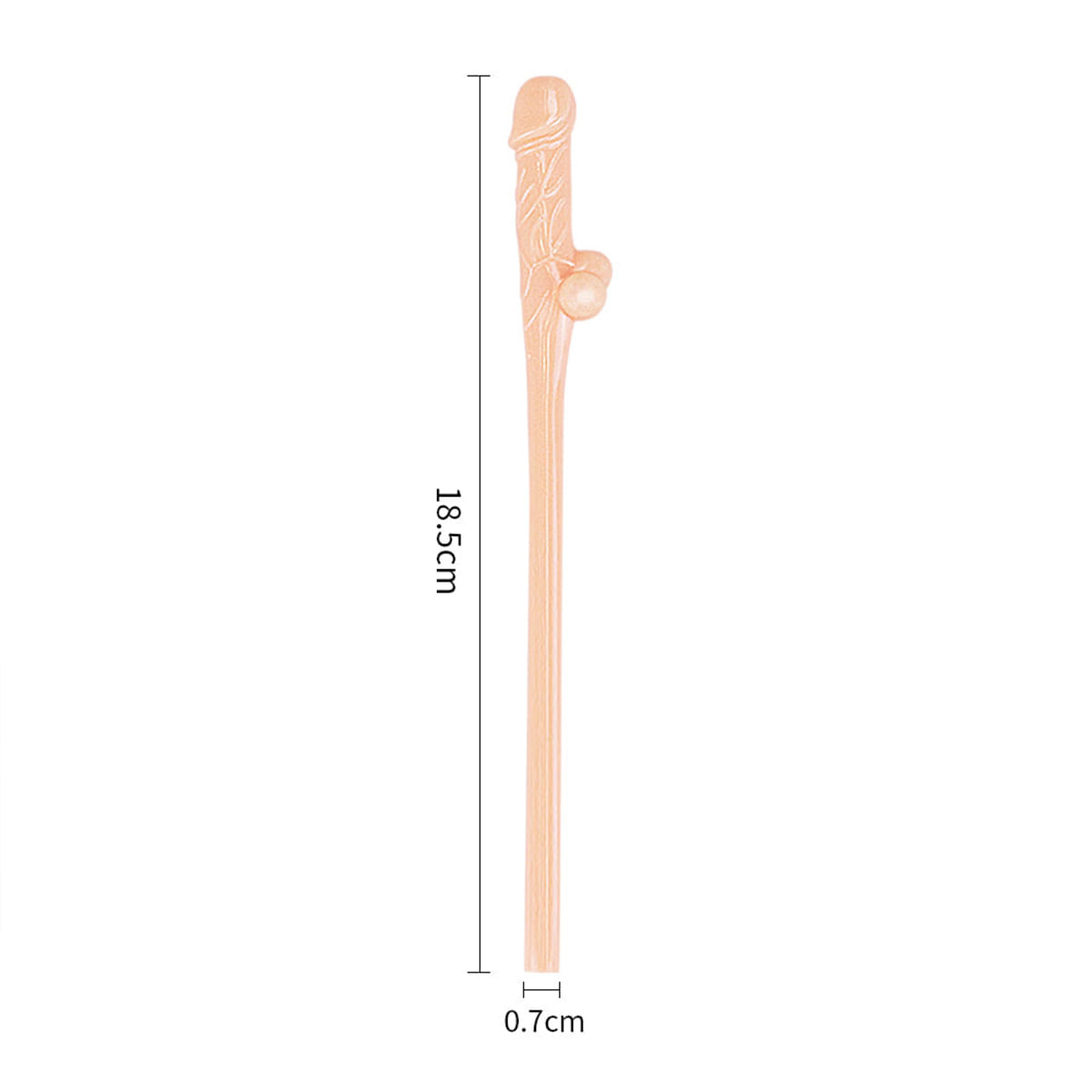 Kit com 9 Canudos Pênis Original Willy Straws Bege Vip Mix