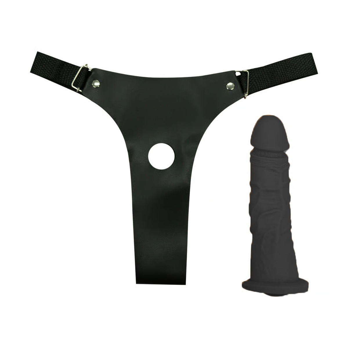Cinta com Suporte de Coxa e Prótese Pele de 19,5cm Dominatrixxx Cinta com Suporte de Coxa e Prótese Pele de 19,5cm Dominatrixxx