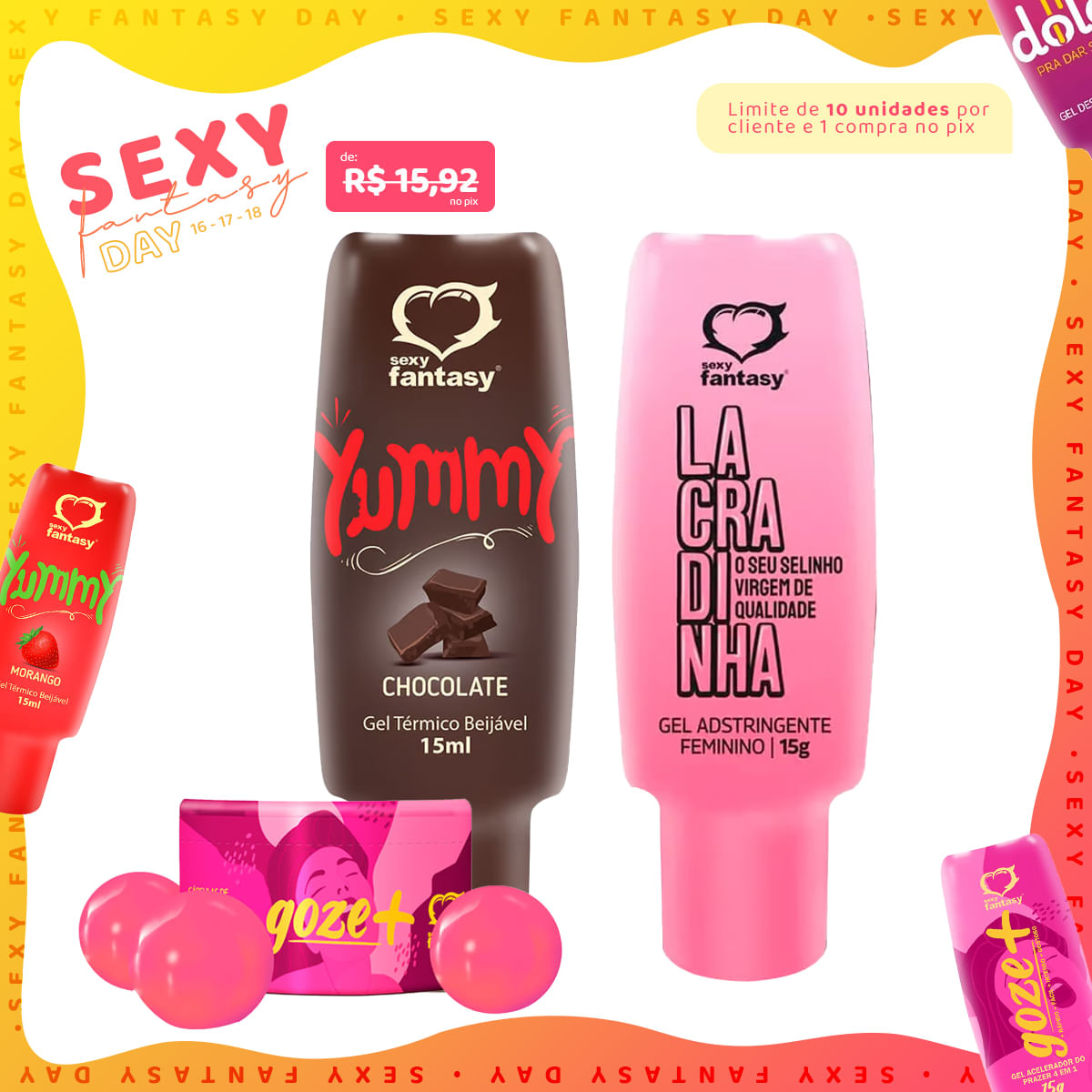 Kit Promocional com Yummy Chocolate, Lacradinha e Goze+ Cápsulas