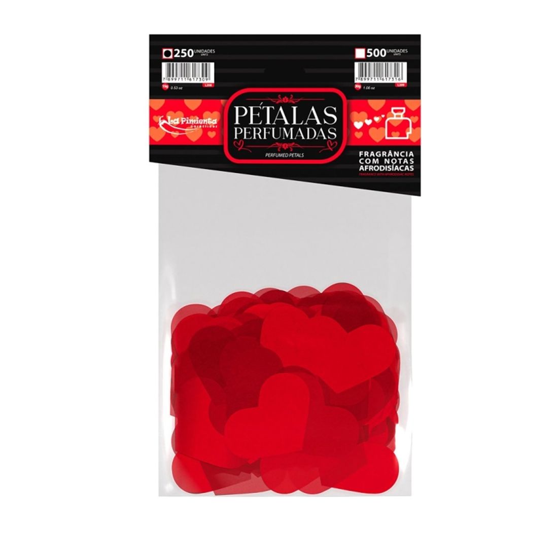 Pétalas Decorativas em Formato de Coração com Fragrância Afrodisíaca 250 Unidades/15g La Pimienta
