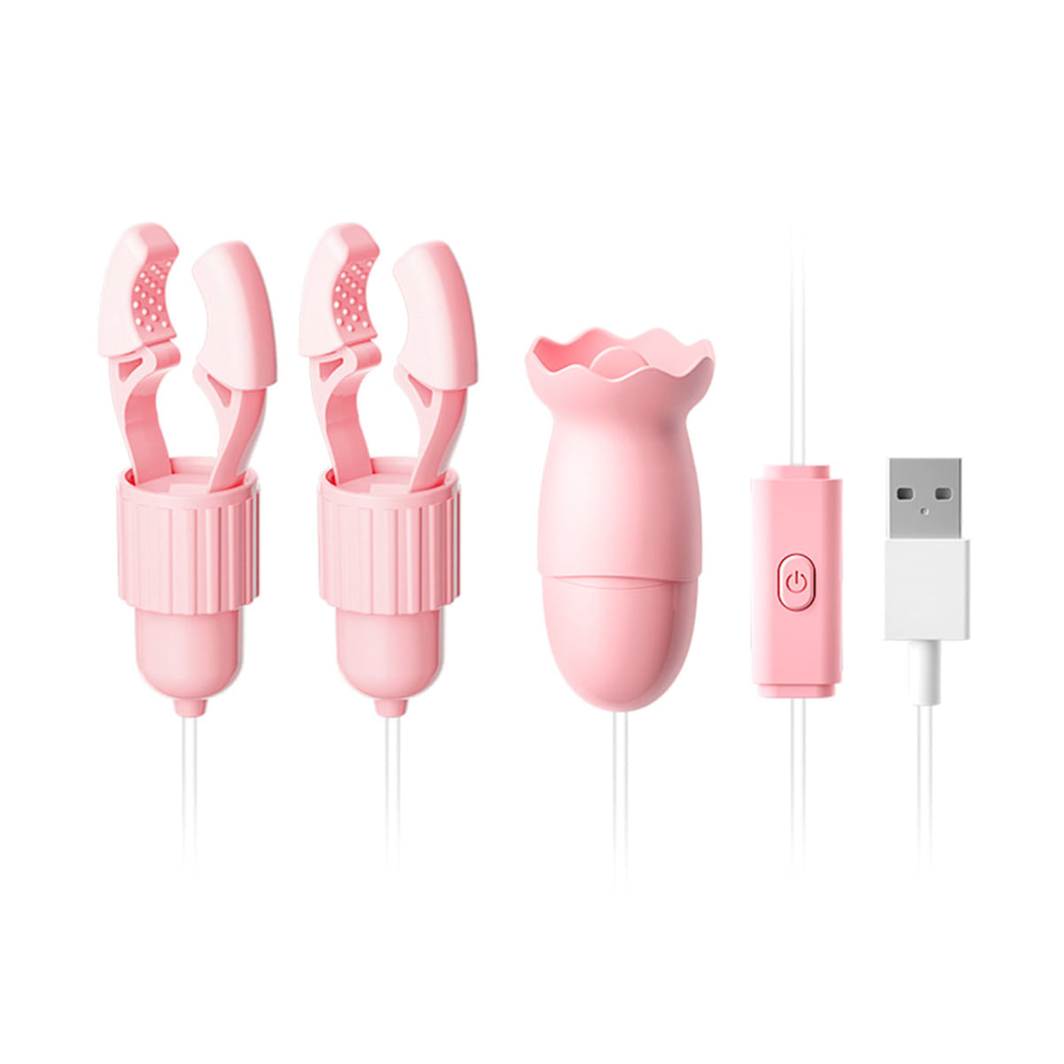 Prendedores de Mamilos de Pressão com Mini Cápsula Vibratória e Capa com Língua 12 Modos de Vibração Prendedores de Mamilos de Pressão com Mini Cápsula Vibratória e Capa com Língua 12 Modos de Vibração