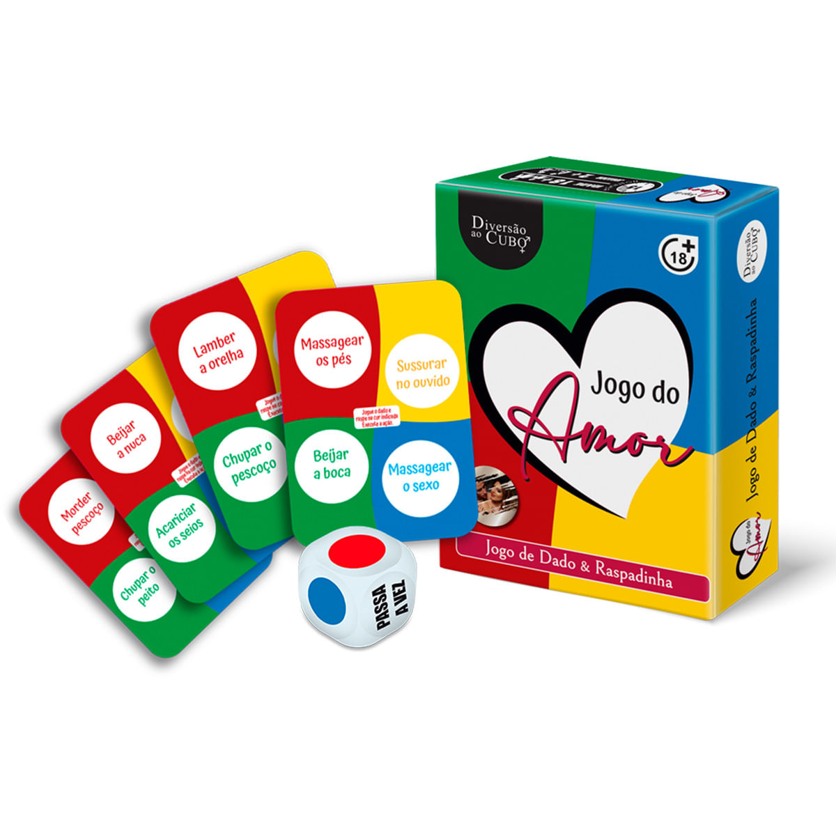 Jogo do Amor Dado e Raspadinha Reutilizável Diversão ao Cubo