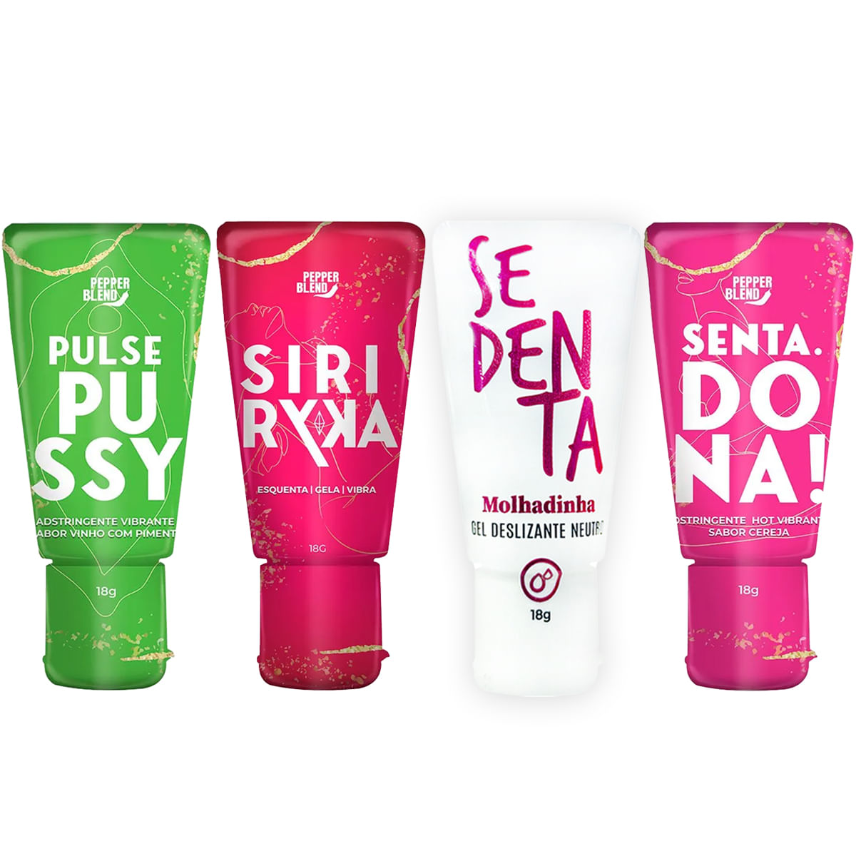 Kit Erótico com 4 Itens Molhadinha Senta Dona Pulse Pussy e Siri Ryka