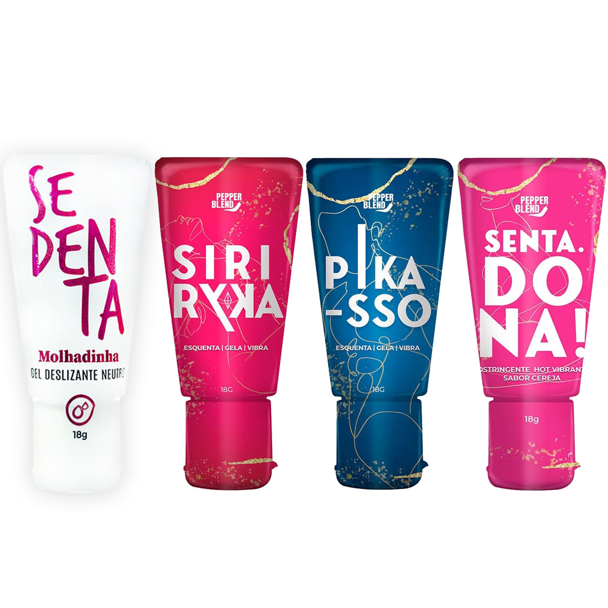 Kit Erótico com 4 Itens Siri Ryka Pikasso Molhadinha e Senta Dona Kit Erótico com 4 Itens Siri Ryka Pikasso Molhadinha e Senta Dona