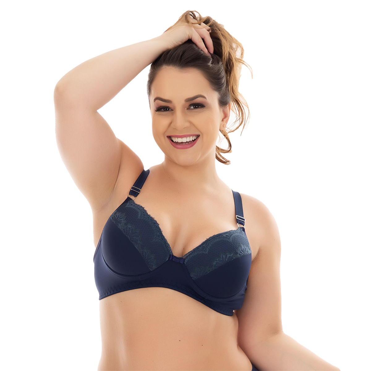Sutiã Plus Size com Detalhes em Renda Reforçado Patitex