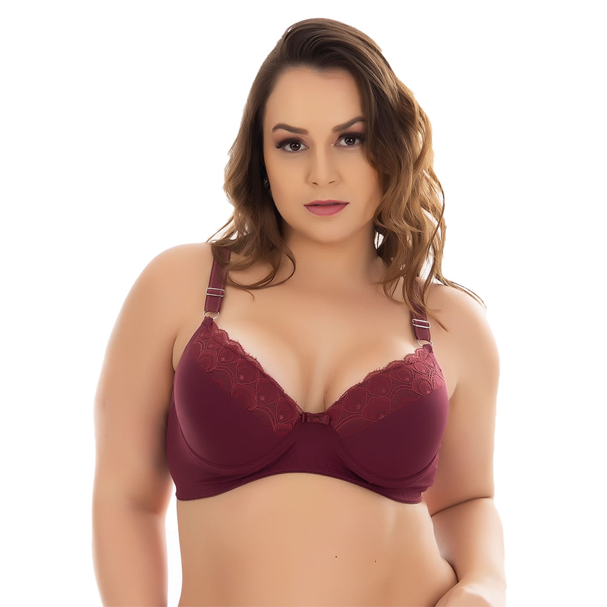 Sutiã Plus Size com Detalhes em Renda Reforçado Patitex