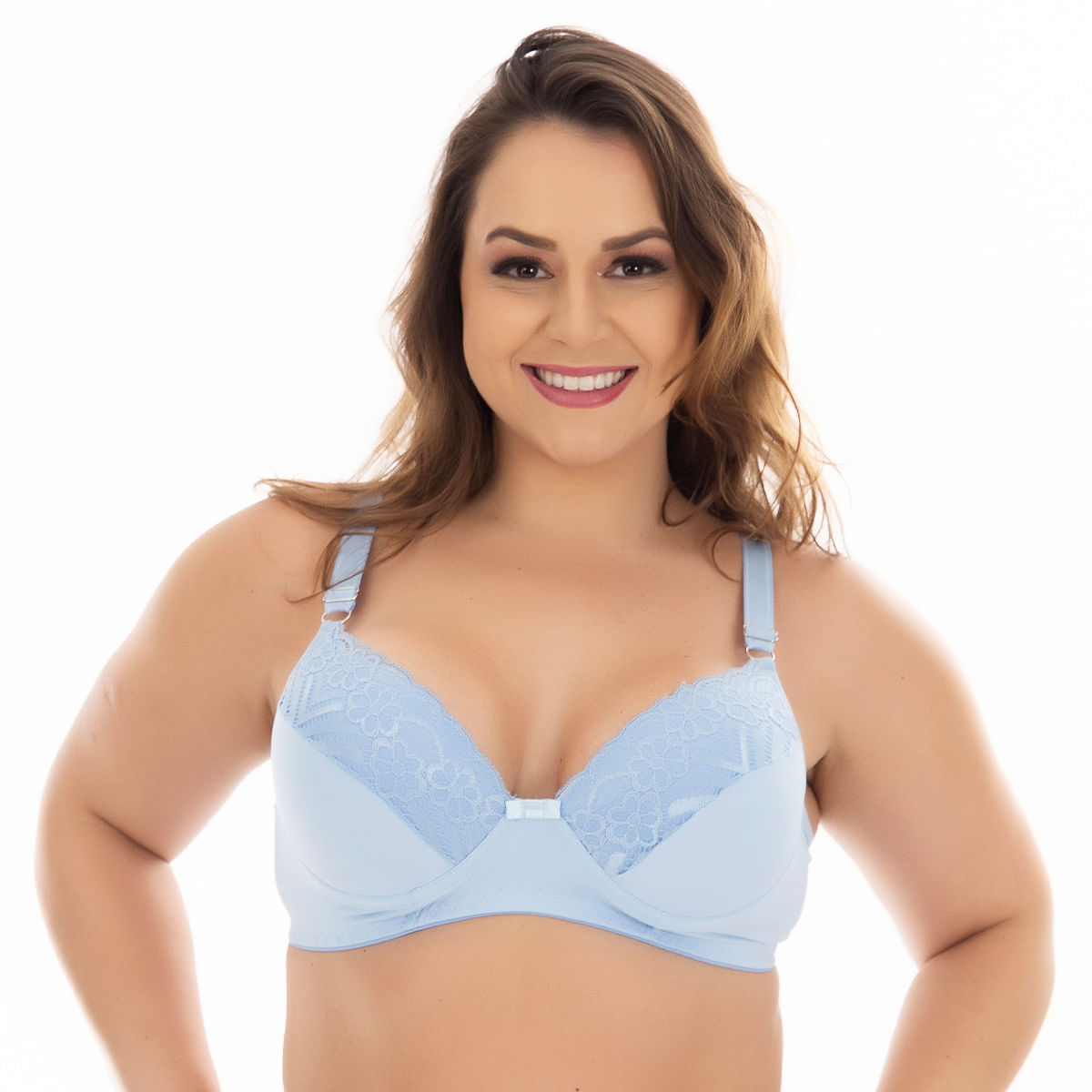 Sutiã Plus Size com Detalhes em Renda Reforçado Patitex