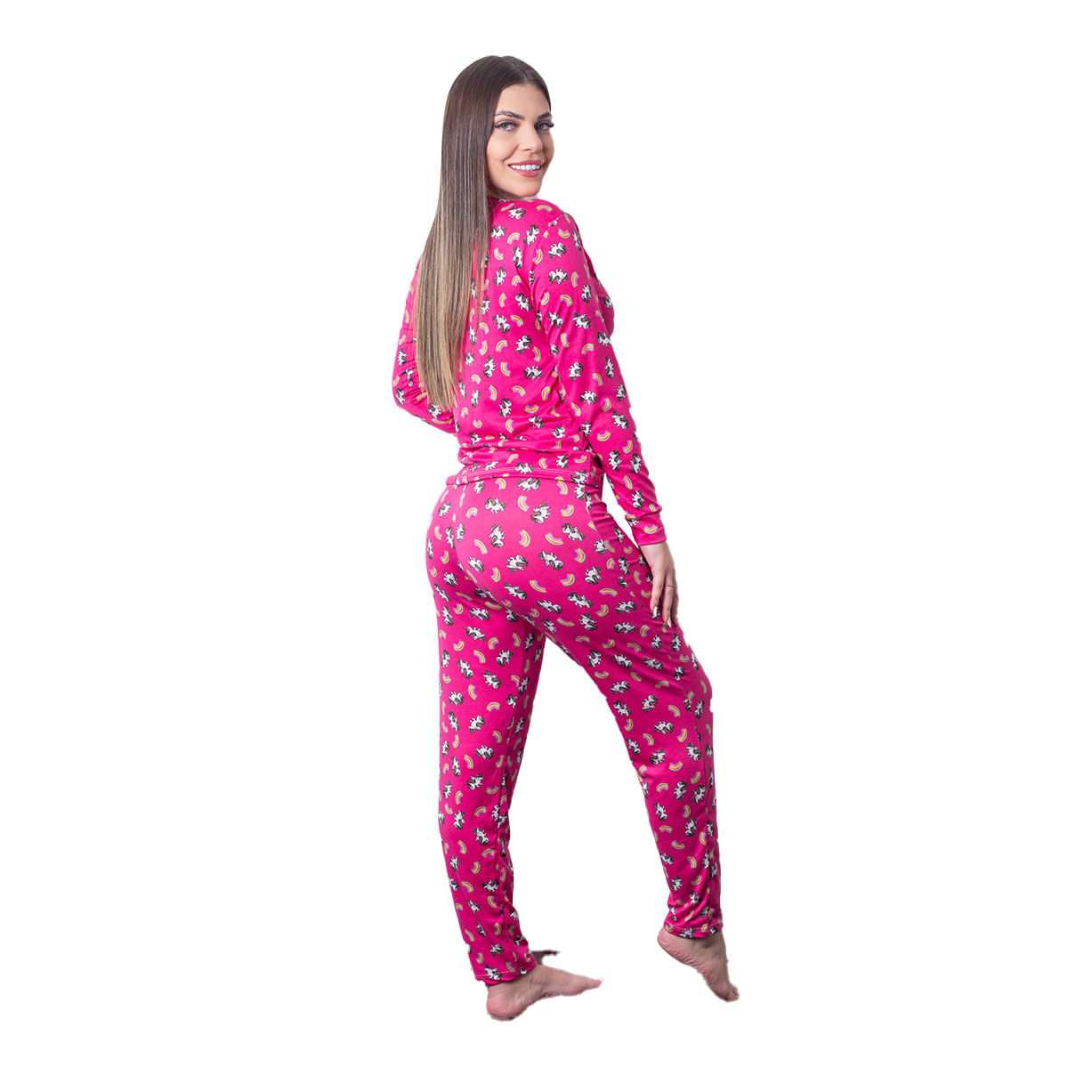 Pijama Longo com Estampas Variadas Hot Love