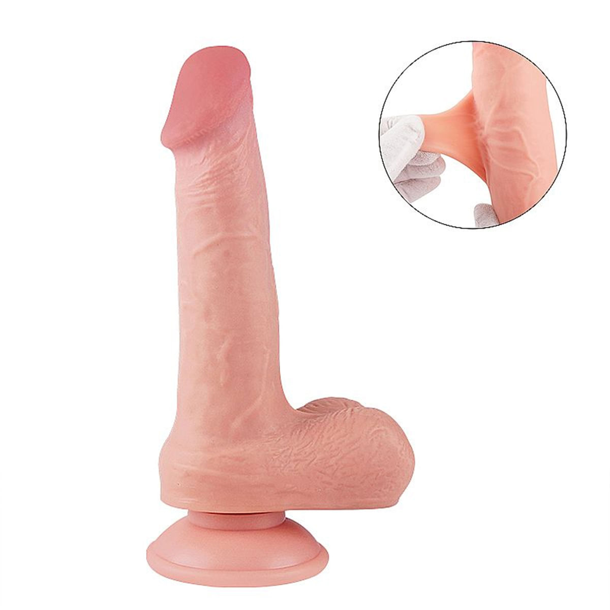 Prótese Dupla Camada com Ventosa Removível - 19,0 X 3,7 cm Sexy Import