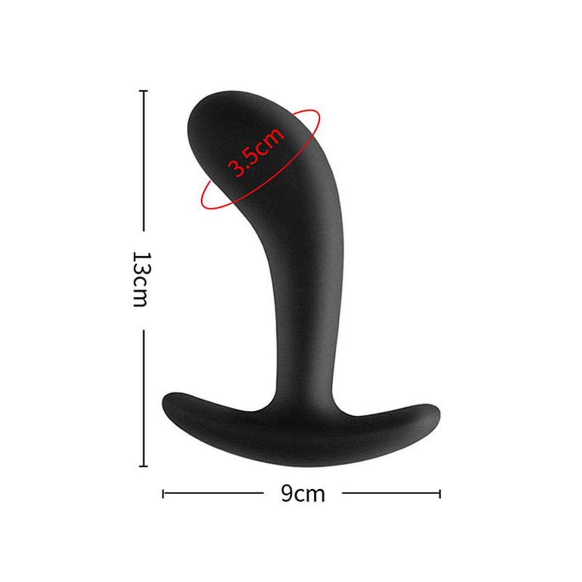 Plug Anal em Silicone Curvado 13,0 x 3,8 Sexy Import