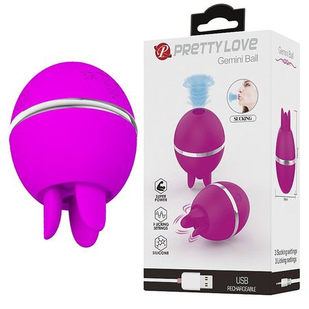 Pretty Love Vibrador Gemini Ball 3 Modos de Vibração e Estimulação da Língua Sexy Import
