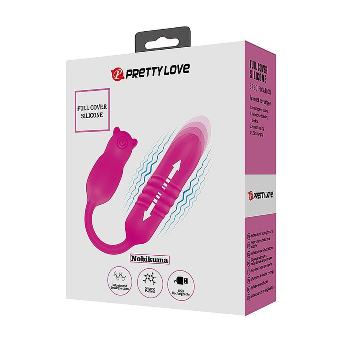 Pretty Love Bullet Nobikuma Com Vai e Vem com 3 Modos de Vibração e Vai e Vem Sexy Import