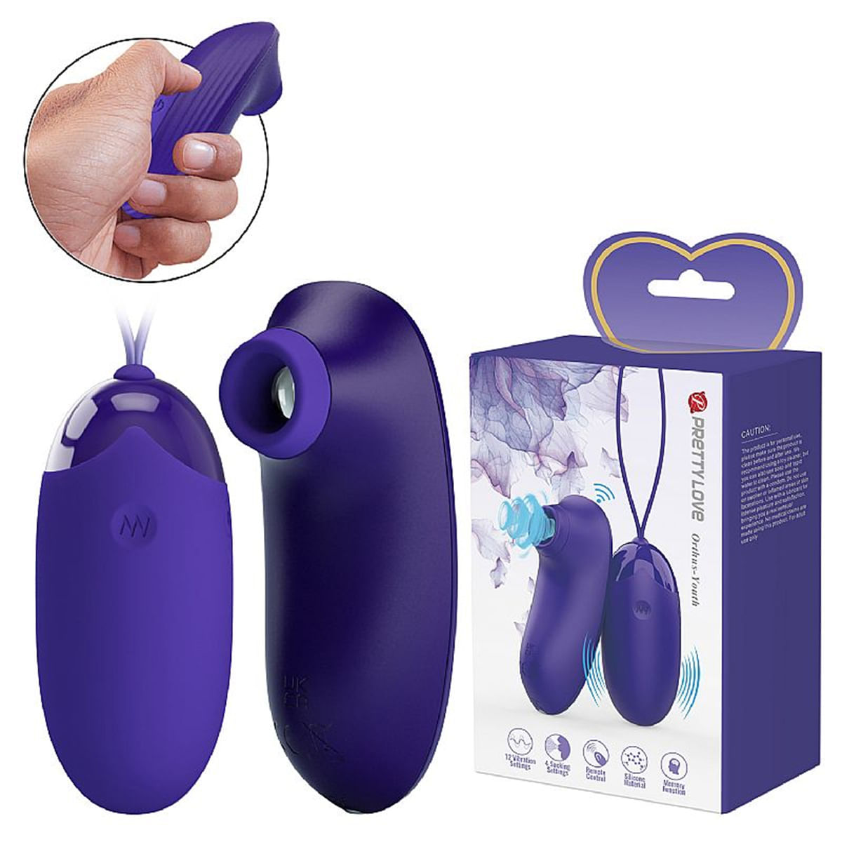 Bullet e Vibrador de Pulsação 12 Modos de Vibração e 4 de Pulsação Sexy Import
