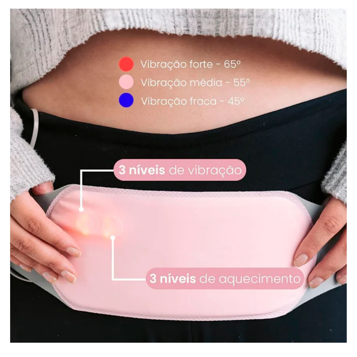 Vibrador com Aquecimento para Alívio Menstrual com 2 Saquinhos de Artemísia Libb