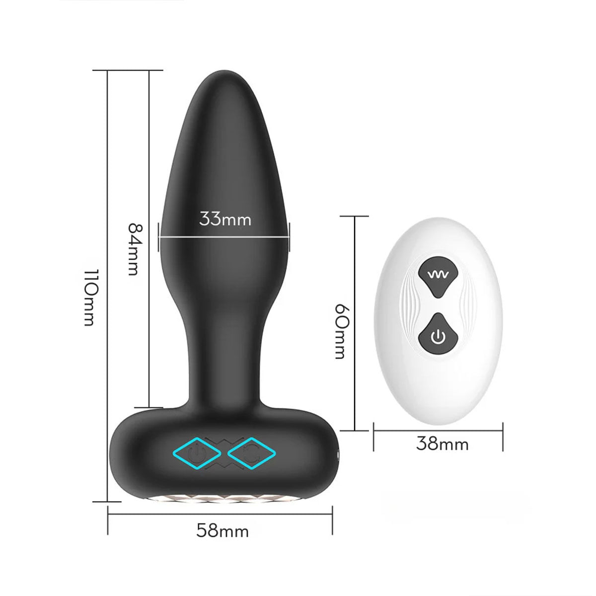 Plug Anal com 10 Modos de Vibrao e 6 Modos de Rotao 360 em Silicone Plug Anal com 10 Modos de Vibrao e 6 Modos de Rotao 360 em Silicone