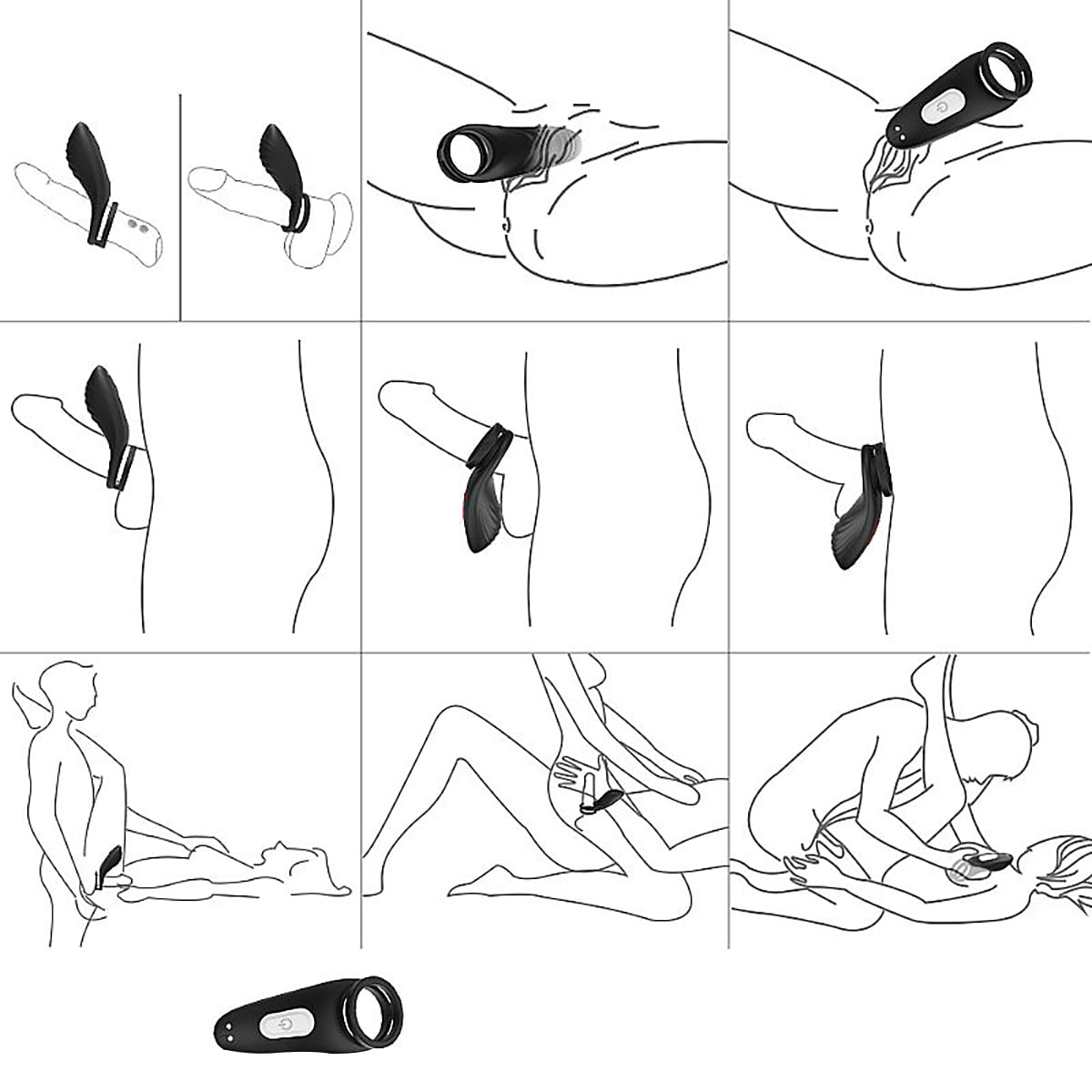 Anel Peniano Duplo 9 Modos de Vibração Sexy Import