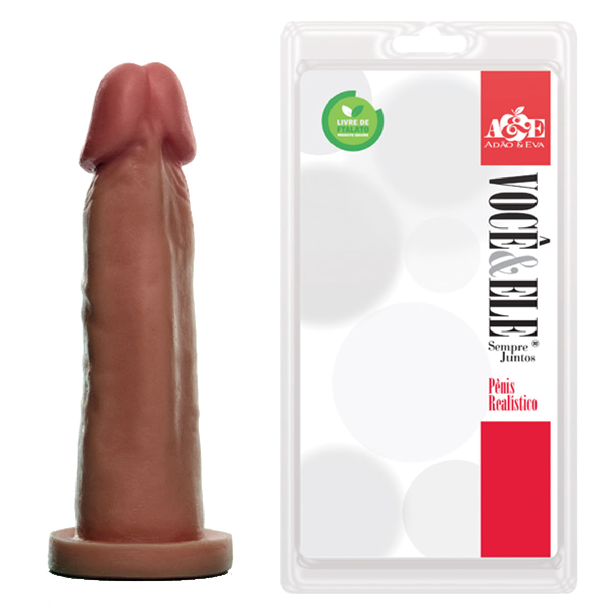 Prótese Realística com Ventosa e Textura Saliente 16 X 4CM Adão e Eva