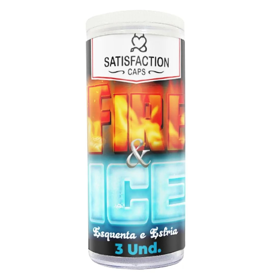 Fire & Ice Bolinha com Óleo para Massagem Esquenta e Esfria 3 Unidades Satisfaction Caps