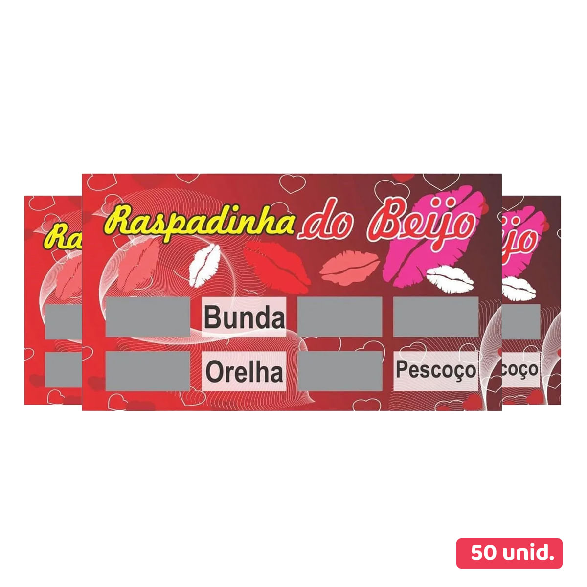 Kit Raspadinha do Beijo com 50 unidades Miss Collection Kit Raspadinha do Beijo com 50 unidades Miss Collection