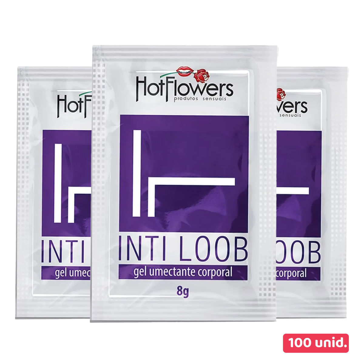 Kit Gel Lubrificante Unissex Inti Loob sachê 8g com 100 unidades Hot Flowers Kit Gel Lubrificante Unissex Inti Loob sachê 8g com 100 unidades Hot Flowers