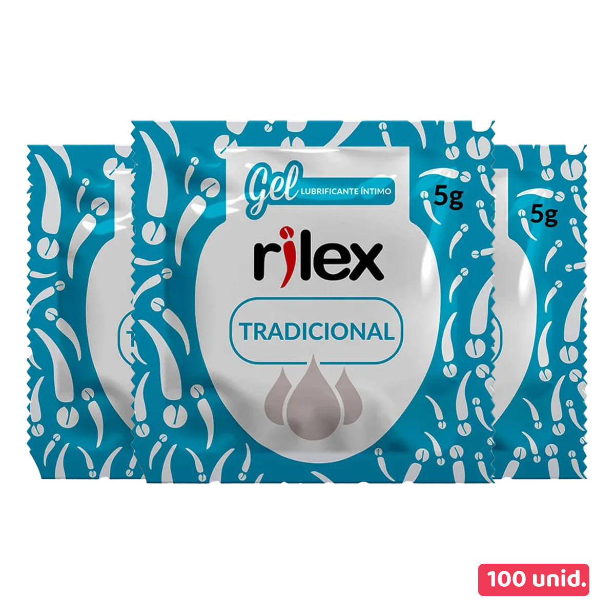 Kit Gel Lubrificante Tradicional em Sachê 5g com 100 unidades Rilex Kit Gel Lubrificante Tradicional em Sachê 5g com 100 unidades Rilex