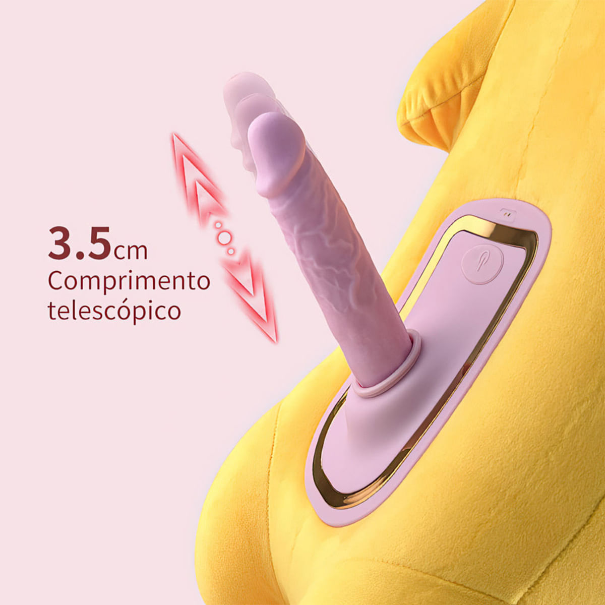 Masturbador Feminino Vai e Vem em Formato de Raposa com Pênis de Borracha Realístico Vip Mix