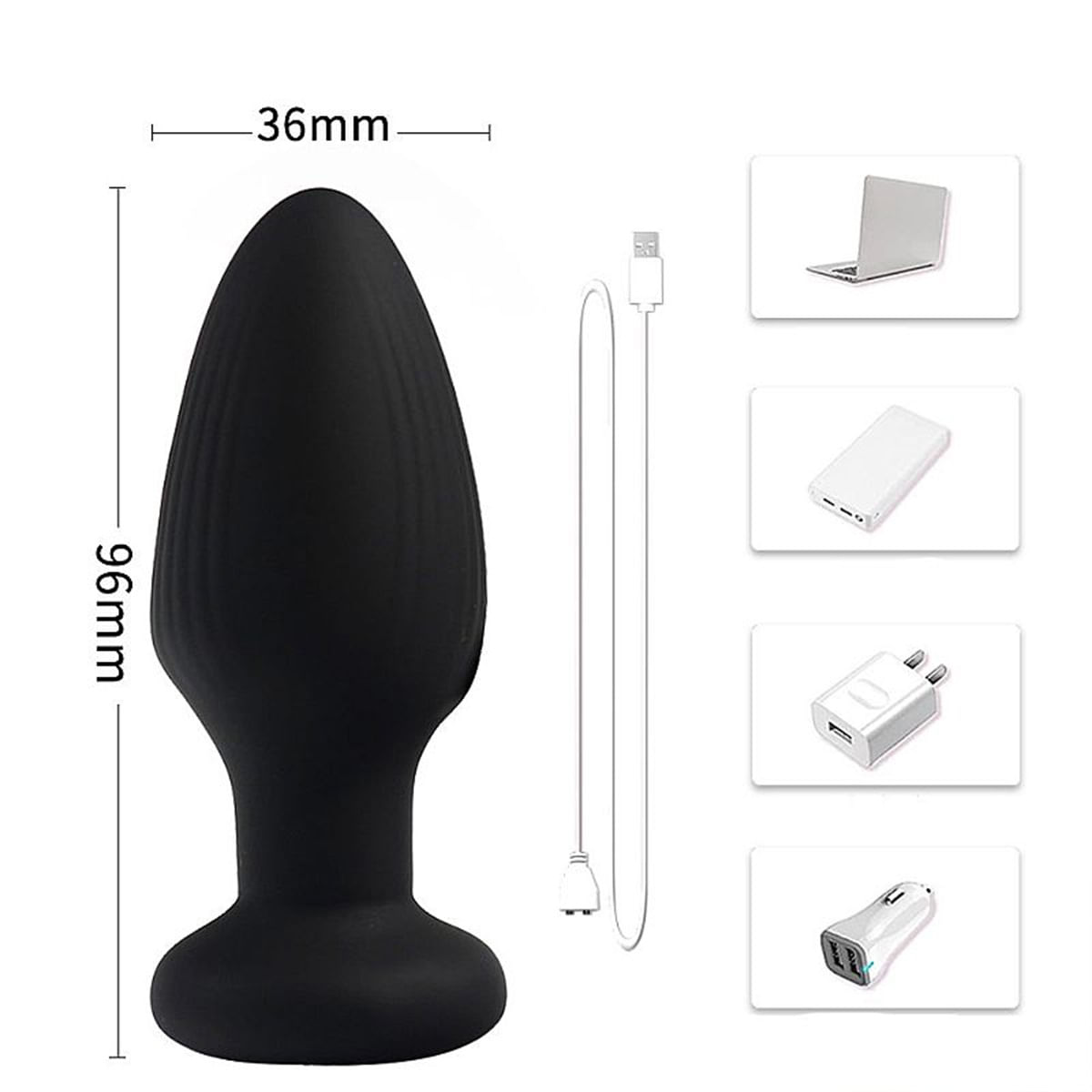 Plug Anal com 10 Modos de Vibração e 3 de Rotação com Luz de Led e Controle via App Sexy Import