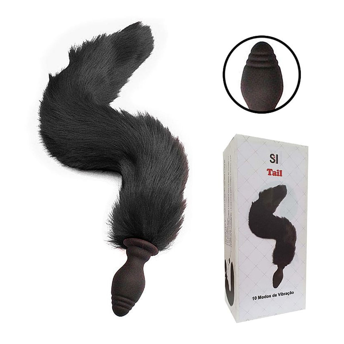 Plug Anal Rabo de Raposa Com 10 Modos de Vibração Sexy import