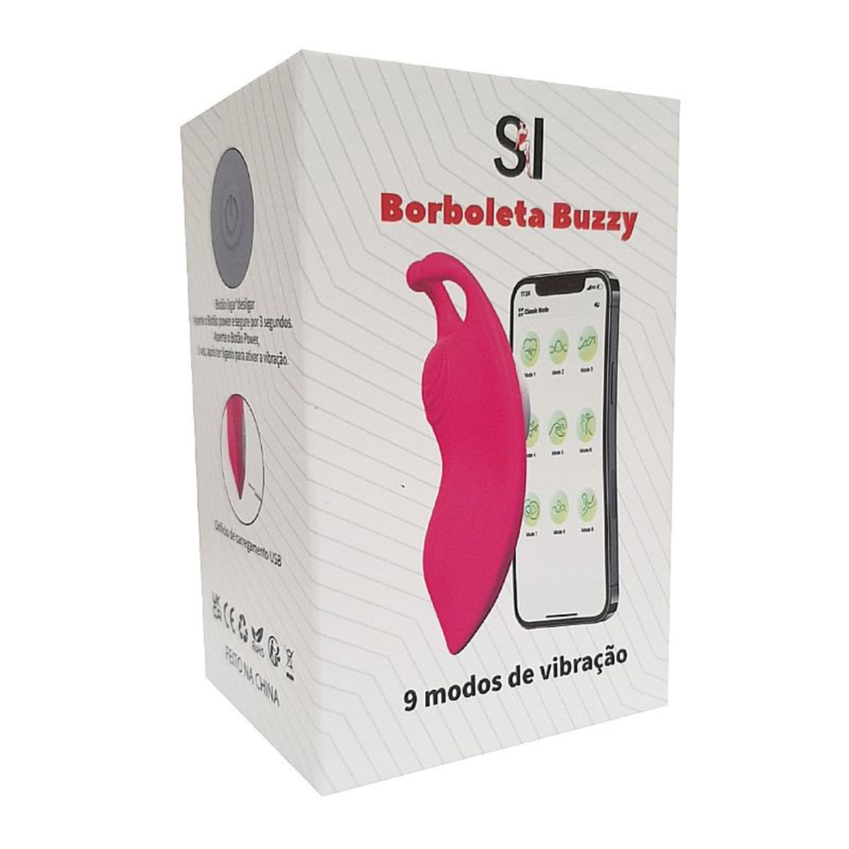 Vibrador de Calcinha Borboleta Buzzy com 10 Modos de Vibração Via APP Sexy Import