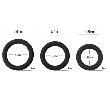 Power Plus Soft Silicone Snug Ring Kit com 3 Anéis Penianos Vip Mix