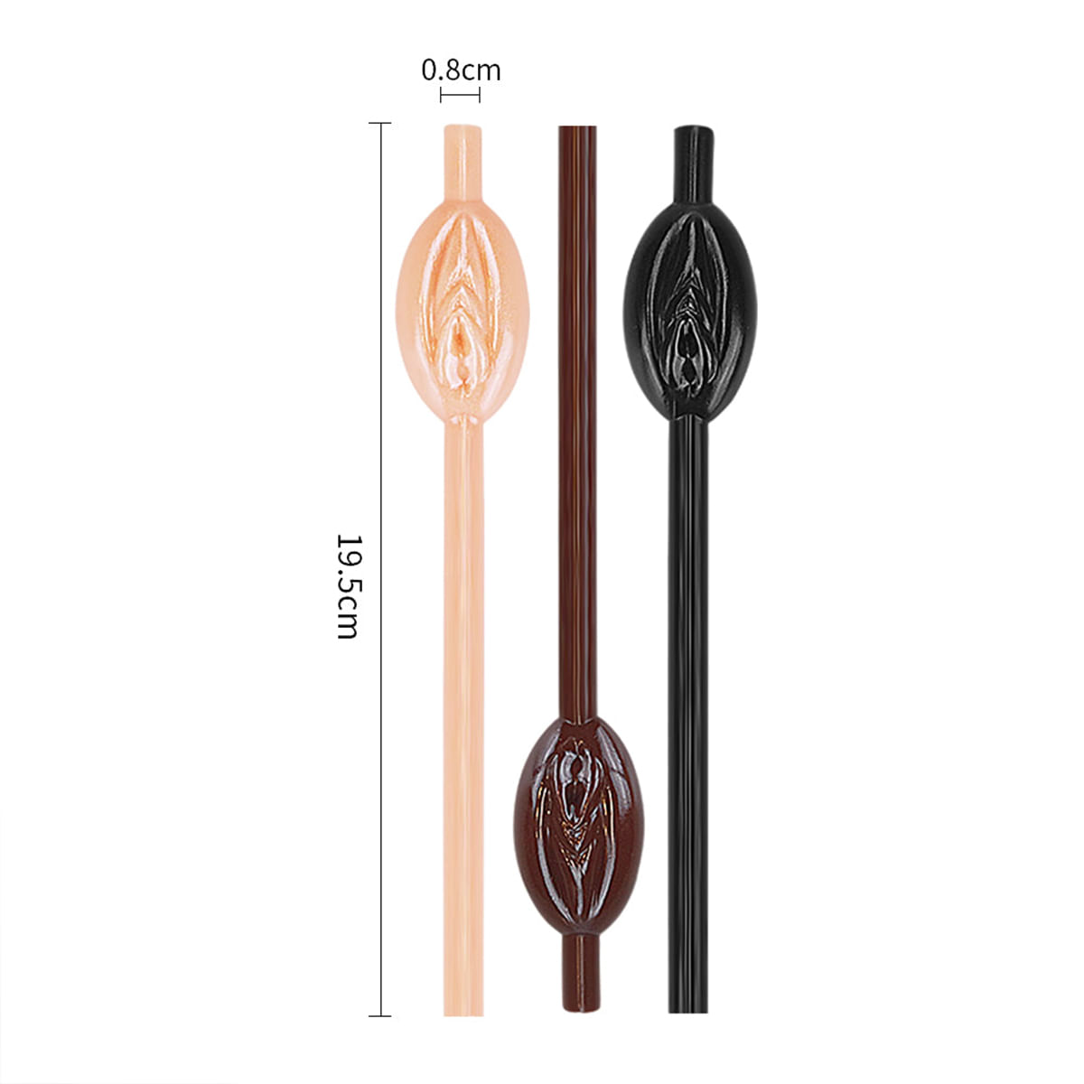 Lovetoy Kit com 9 Canudos Vagina Original Pussy Straws Bege, Marrom e Preto Vip Mix