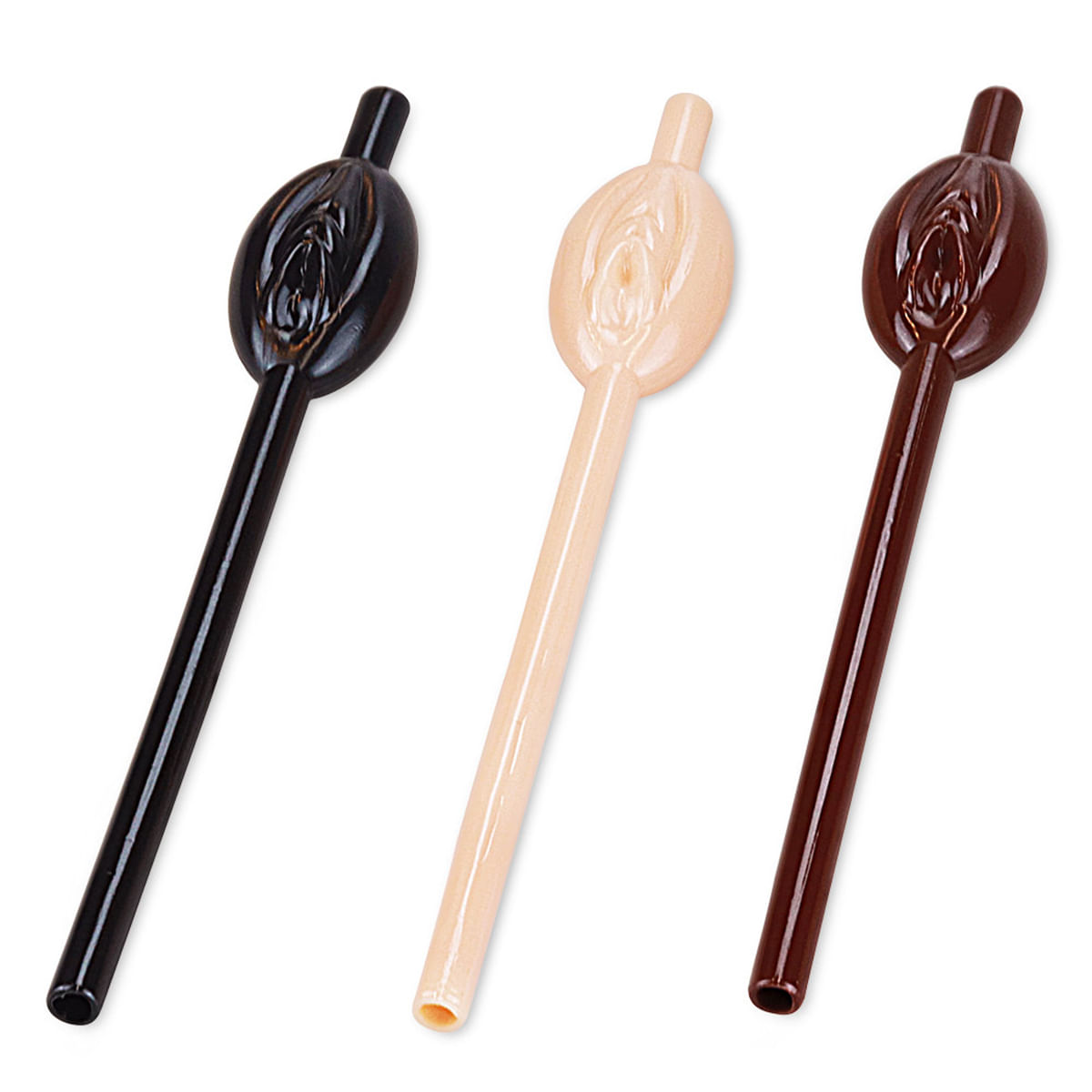 Lovetoy Kit com 9 Canudos Vagina Original Pussy Straws Bege, Marrom e Preto Vip Mix