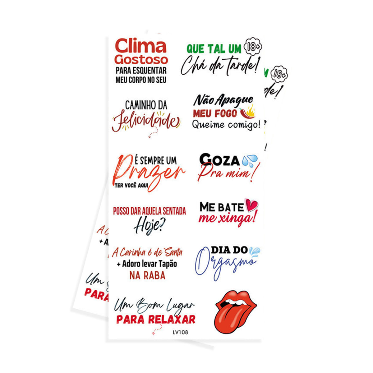 Cartela de Tatuagem Adesiva Brilha no Escuro Clima Gostoso Luvi Cartela de Tatuagem Adesiva Brilha no Escuro Clima Gostoso Luvi