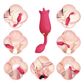 Vibrador Feminino Duplo com 10 Modos de Estimulação em Formato de Rosa Vip Mix