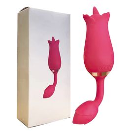 Vibrador Feminino Duplo com 10 Modos de Estimulação em Formato de Rosa Vip Mix