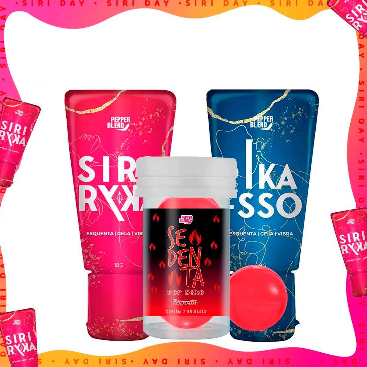 Kit Promocional com Siri Ryka, Pepper Ball Sedenta Por Sexo e Pikasso