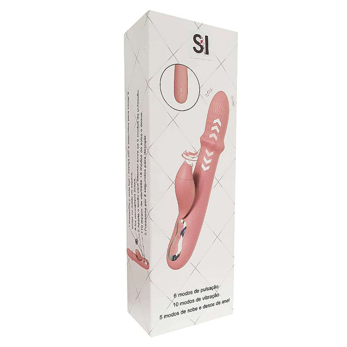 Vibrador Ponto G 10 Modos de Vibração e 5 de Vai e Vem e 6 de Pulsação Sexy Import