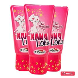 Xana Loka Excitante Feminino 15g Linha Brasileirinhos no Atacado Kit com 10 unidades Hot Flowers