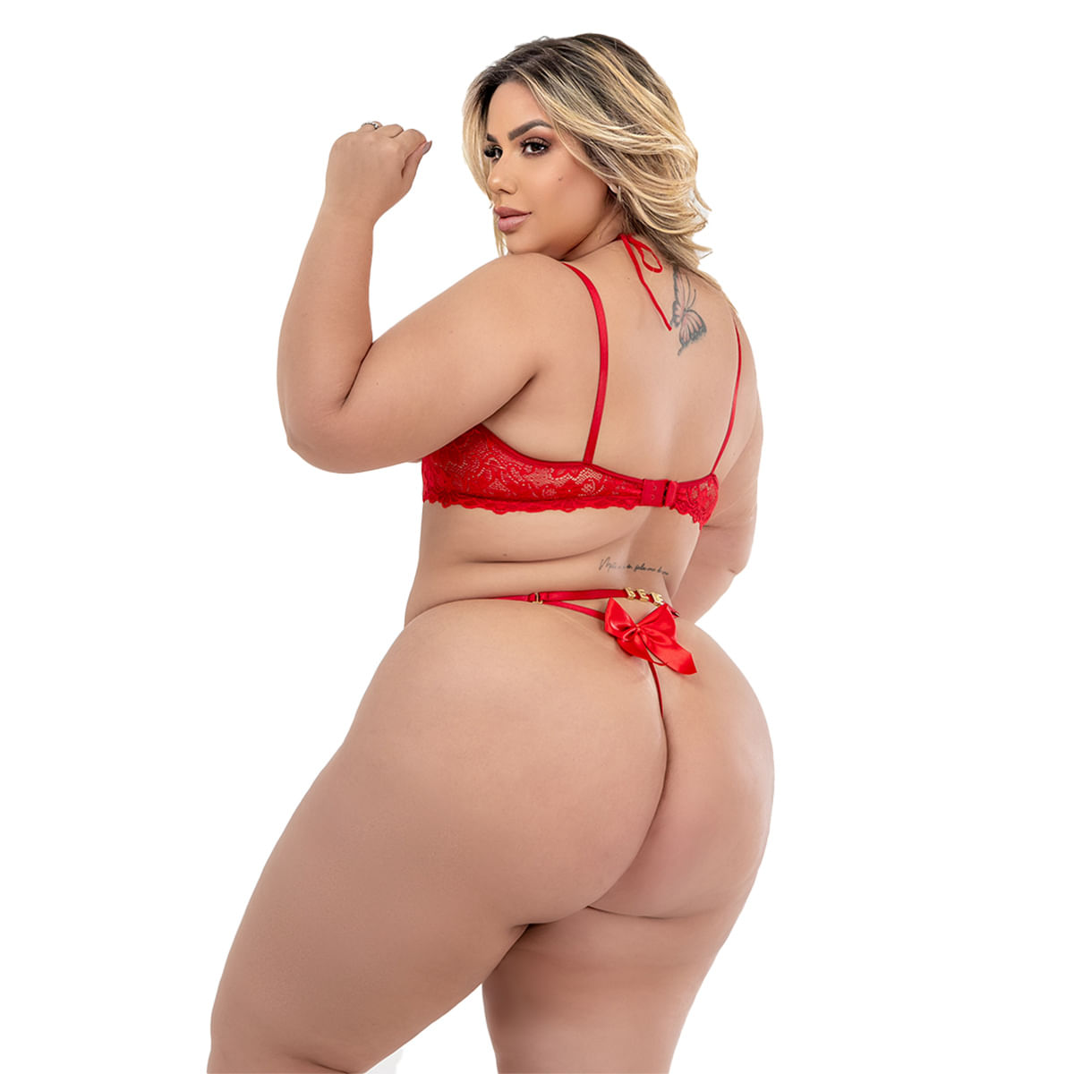 Conjunto Presente Surpresa Plus Size com Pingente Tallyta Moda Apimentada
