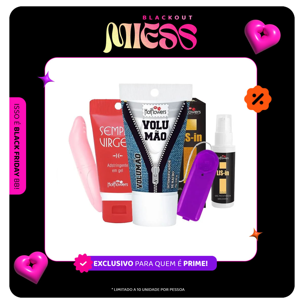Kit Vibrador Ponto G Bullet Excitante Volumão Sempre Virgem e Dessensibilizante Anal LIS